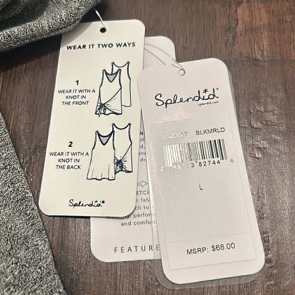 NWT Splendid “Studio” Gray Tank, Size Large - Picture 6 of 7